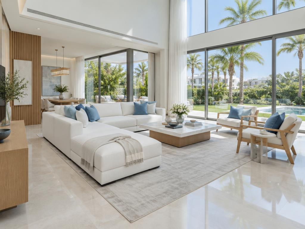 Clean spacious villa living room in Dubai